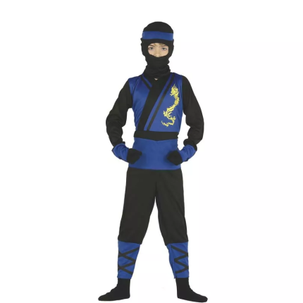 Déguisement Ninja Bleu et Noir 5-6 Ans
