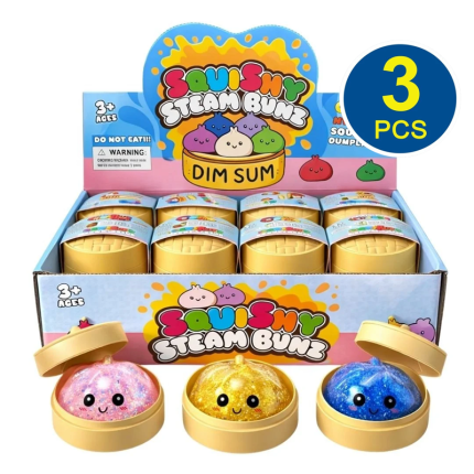 dumpling squishy anti-stress pack 3 pcs 6 cm