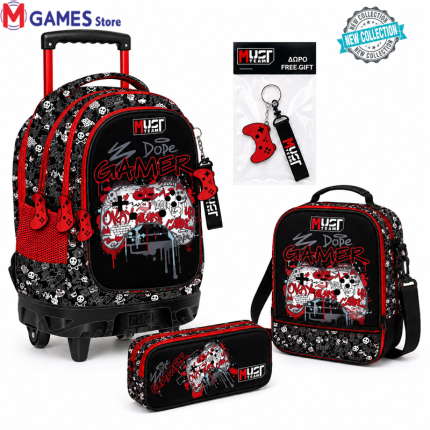Cartable a Roulette scolaire Must gamming .3pcs