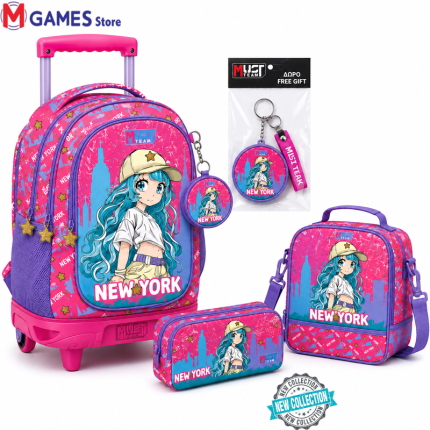 Cartable a Roulette scolaire Must New York 3pcs