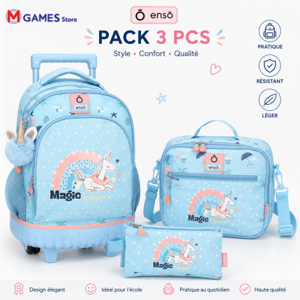 Cartable a Roulette scolaire 3 pièces ENSŌ