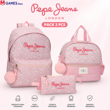 CARTABLE SAC A DOS Pack 3 pièces Pepe Jeans London